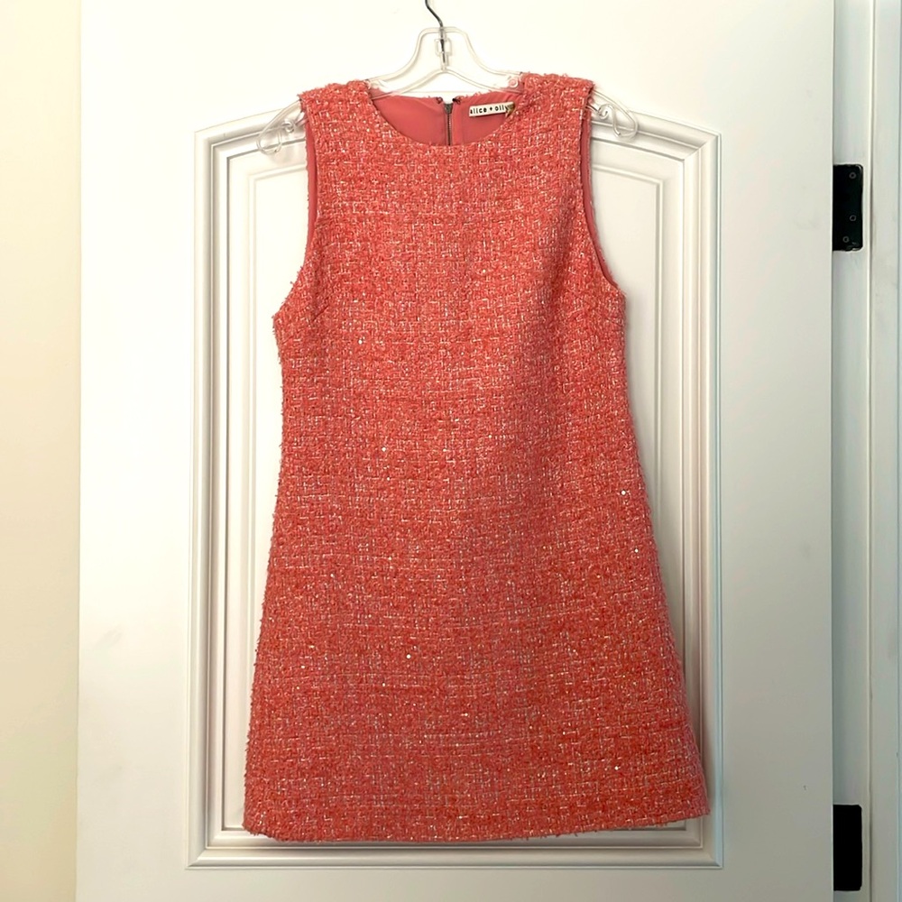 Alice and Olivia Pink Tweed Dress